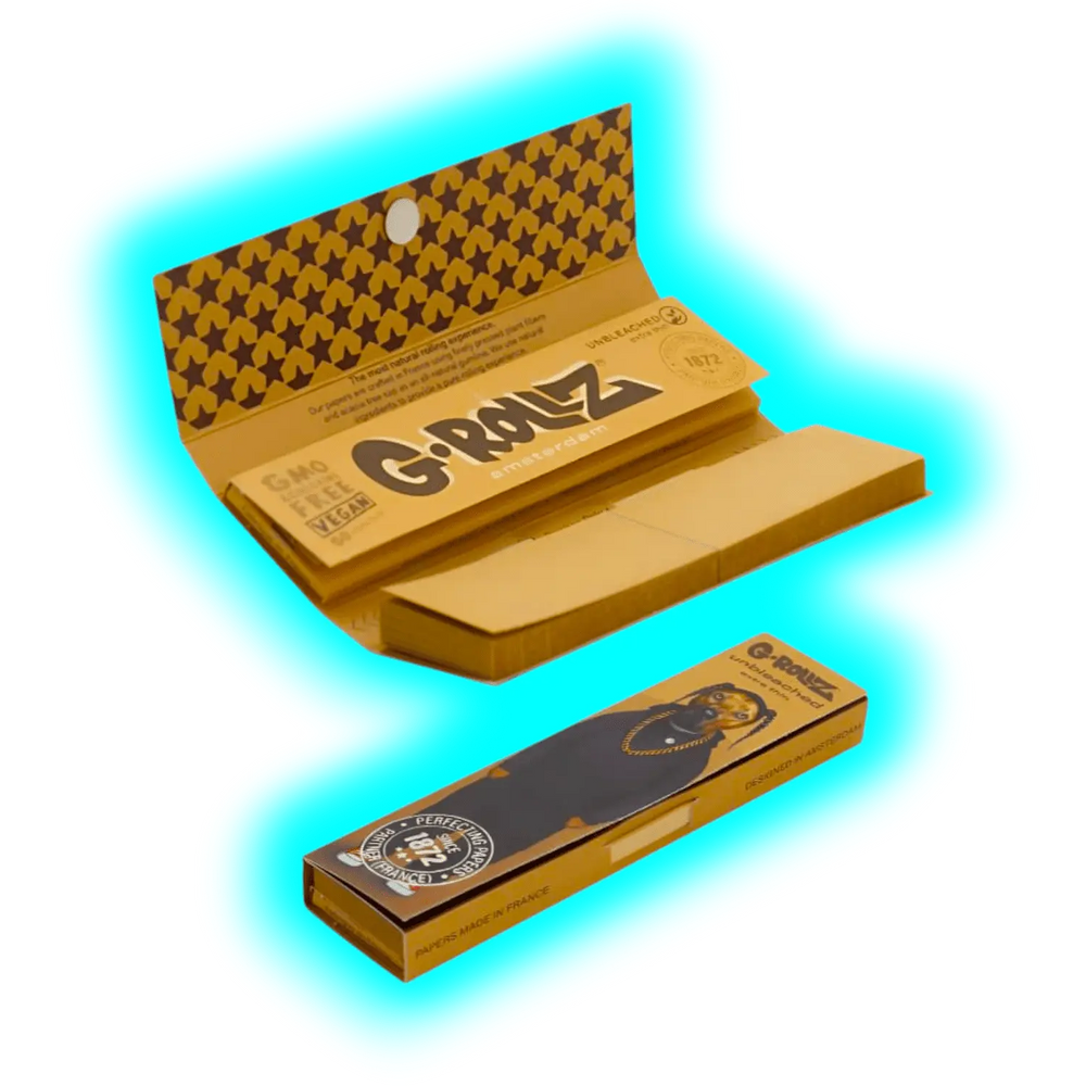 G-Rollz Pets Rock Rap Unbleached KS Papers + Tips Display
