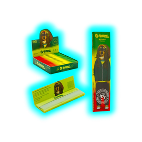 G-Rollz Pets Rock Reggae Organic Green Hemp King Slim Papers Display