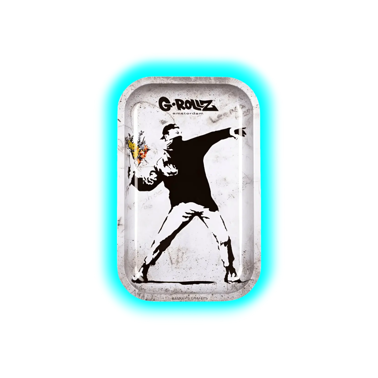 G-Rollz Rolling Tray M Banksy's Flower Thrower Alt 175 x 275mm