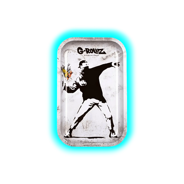 G-Rollz Rolling Tray M Banksy's Flower Thrower Alt 175 x 275mm