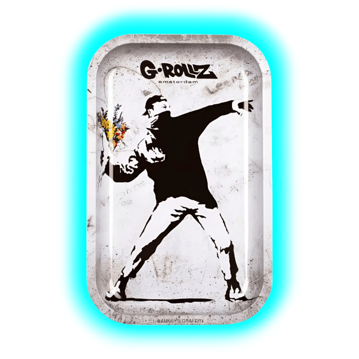 G-Rollz Rolling Tray M Banksy's Flower Thrower Alt 175 x 275mm