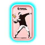 G-Rollz Rolling Tray M Banksy's Flower Thrower Pink 175 x 275mm