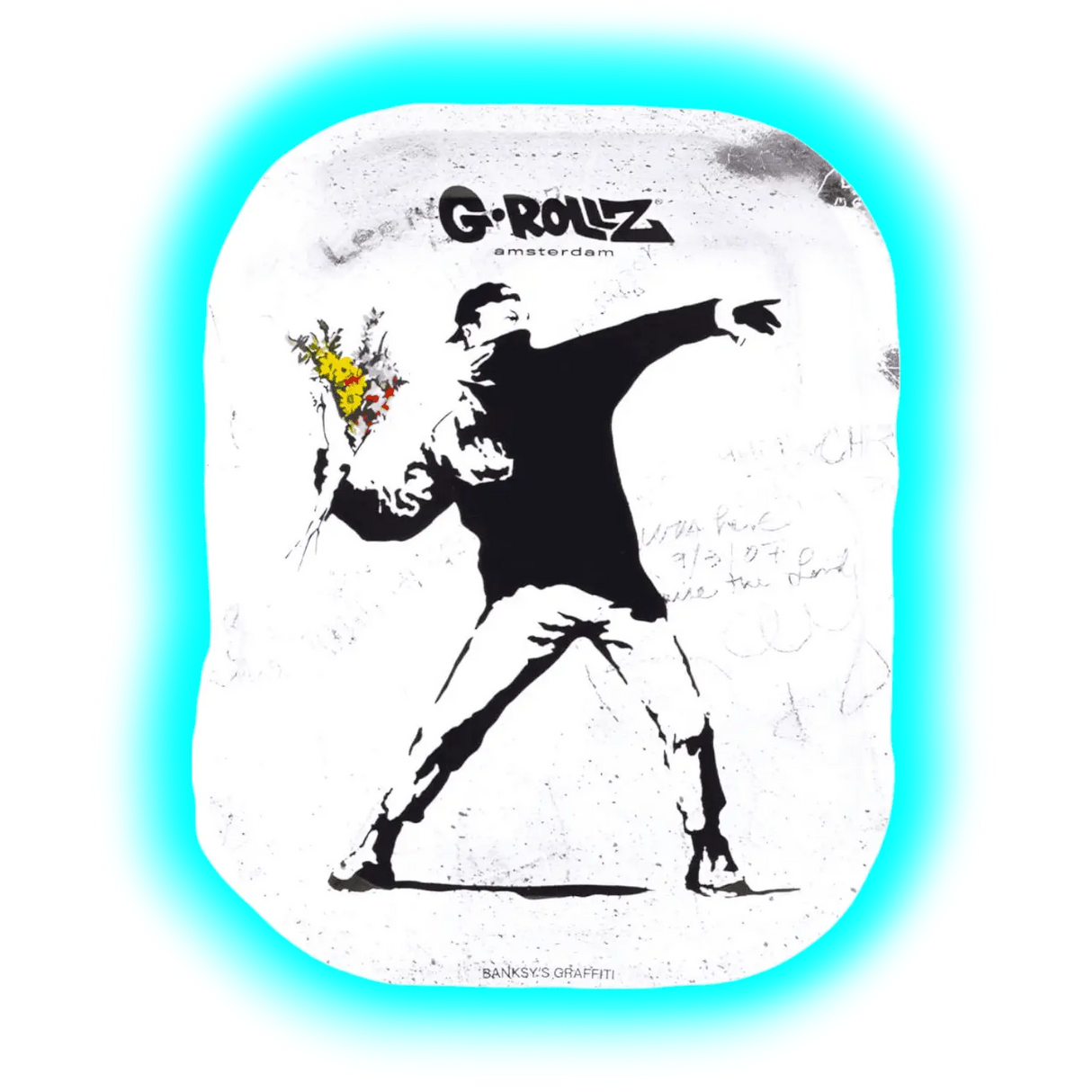 G-Rollz Rolling Tray S Banksy's Flower Thrower Alt 140 x 180mm