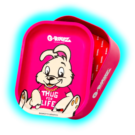 G-Rollz Storage Box With Rolling Tray Lid Medium Banksy's Thug Life