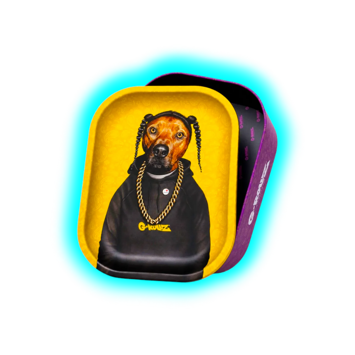 G-Rollz Storage Box With Rolling Tray Lid Medium Pets Rock Rap