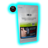 Verpackung mit Warnhinweisen zu THC-Gehalt und Verkauf nur an Erwachsene sowie einem Aufkleber für den 2. Platz beim CannaSwiss Cup 2017