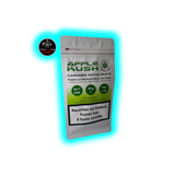Verpackung mit der Aufschrift 'APPLE KUSH CANNABIS SATIVA BUD'S' mit Preisangabe 24,90 CHF, 30 g Inhalt, THC <1 %, Warnhinweis 'Rauchen ist tödlich' in drei Sprachen und Auszeichnung '2nd Place Outdoor CannaSwissCup 2017'