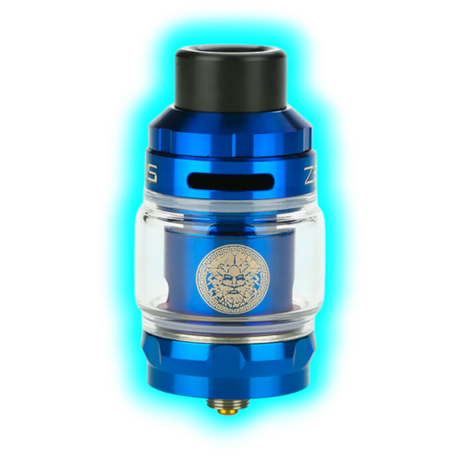 Blauer Geek Vape Zeus Sub Ohm Tank mit 5 ml Füllvolumen und schwarzem Mundstück