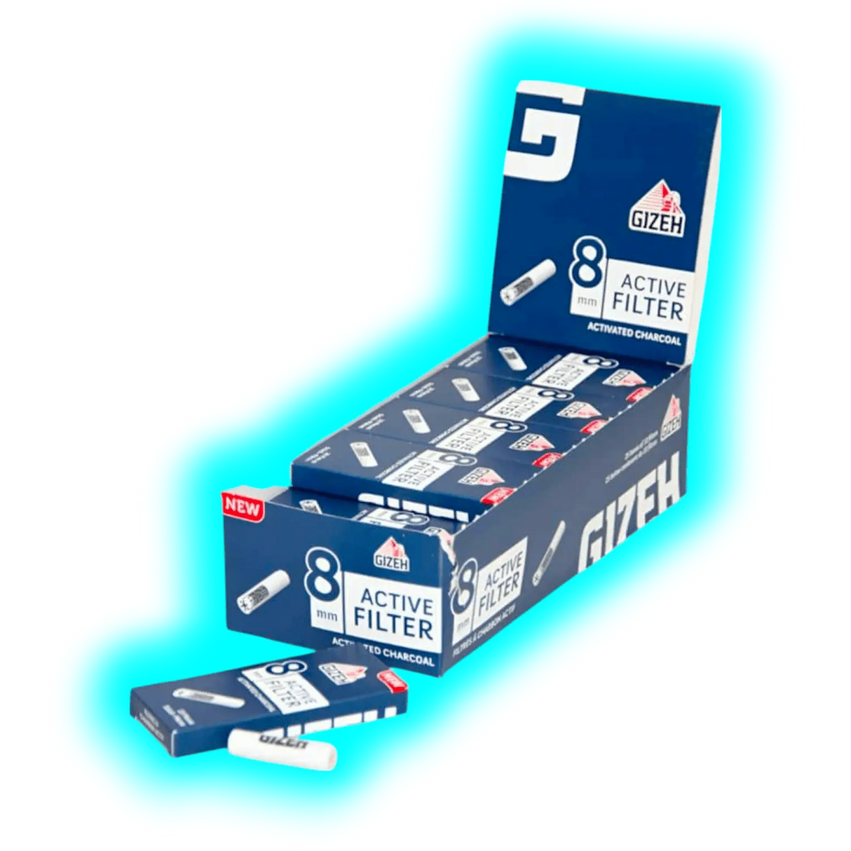 GIZEH Filtro Attivo 8mm Scatola 25 x 10 pz