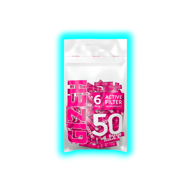 GIZEH All Pink Active Filter 6mm 50pcs