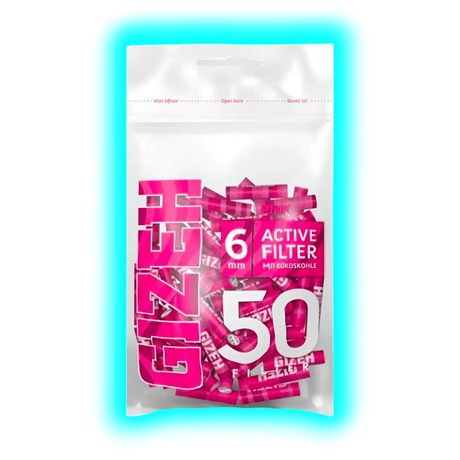 GIZEH All Pink Active Filter 6mm 50pcs