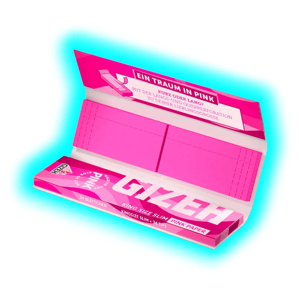 GIZEH ALL Pink King Size Slim + Tips Display 26pcs
