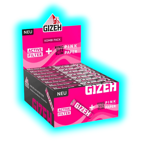 GIZEH All PINK Papers KSS + Aktivkohle Filter Display 16pcs