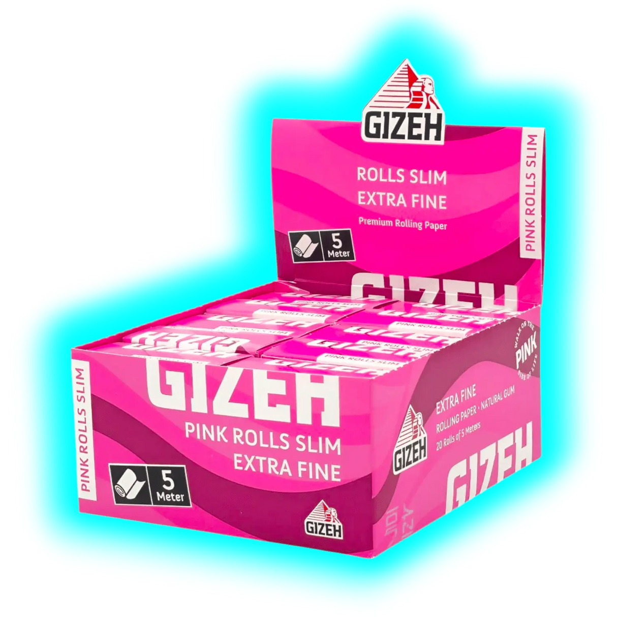 GIZEH All Pink Rolls Slim Display 20pcs