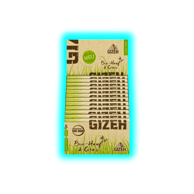 GIZEH Bio Hanf und Gras Kingsize Slim Papers + Tips Display 24pcs