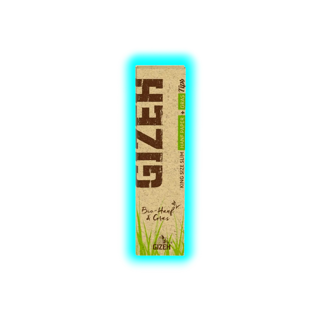 GIZEH Bio Hanf und Gras Kingsize Slim Papers + Tips