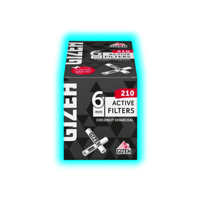 GIZEH Black Active Filter 6mm Box (210 Stk.) + Free Rolls 5m