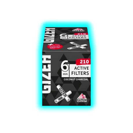 GIZEH Black Active Filter 6mm Box (210 Stk.) + Free Rolls 5m