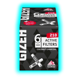 GIZEH Black Active Filter 6mm Box (210 Stk.) + Free Rolls 5m