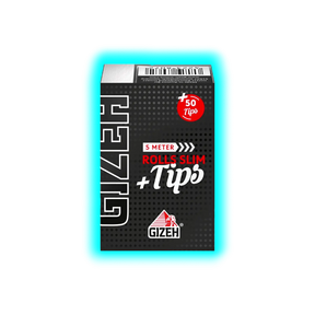 GIZEH Black Rolls Slim 5m + Tips