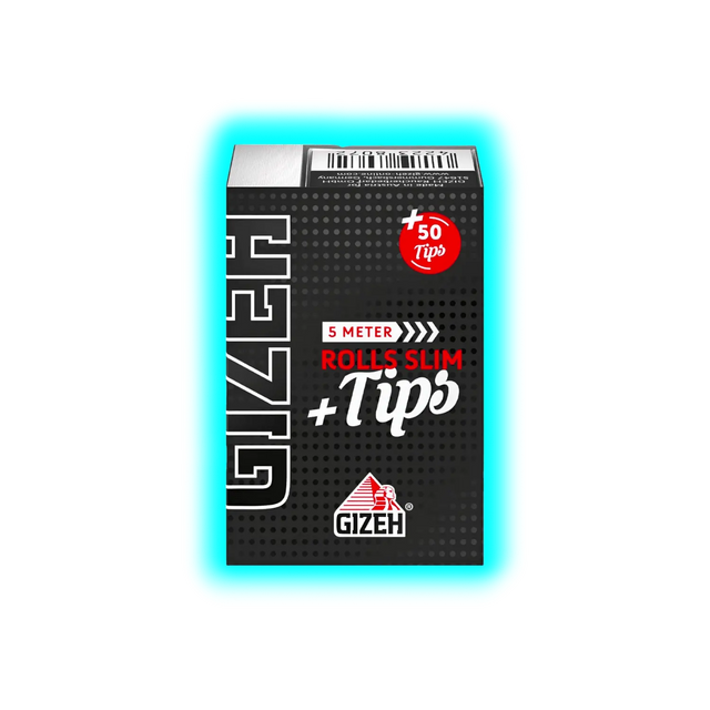 GIZEH Black Rolls Slim 5m + Tips