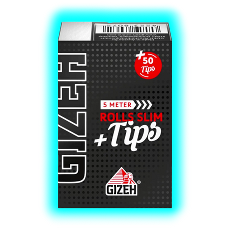 GIZEH Black Rolls Slim 5m + Tips