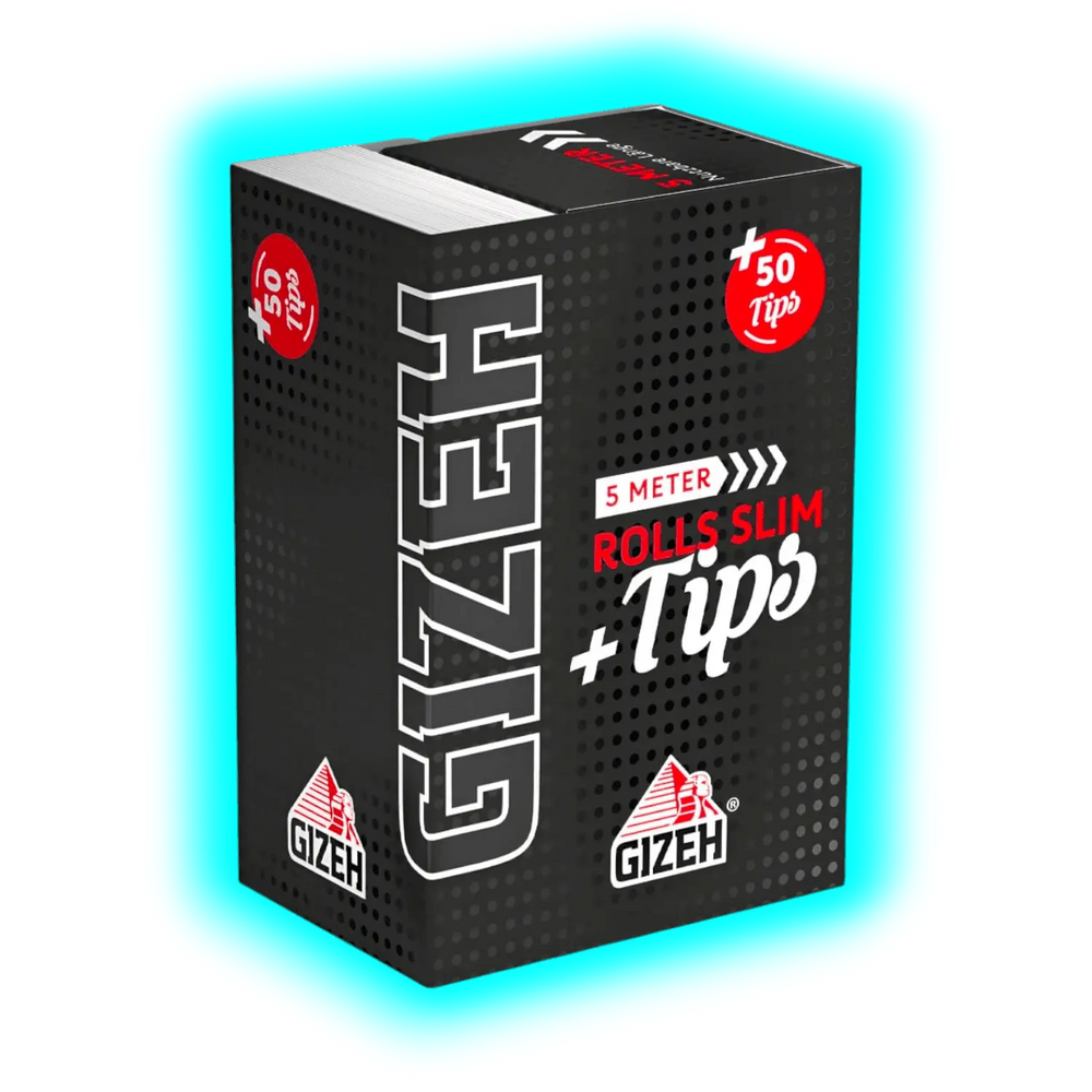GIZEH Black Rolls Slim 5m + Tips