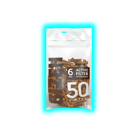 GIZEH Brown Active Filter 6mm 50pcs