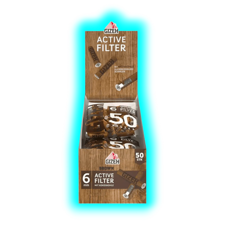 GIZEH Brown Active Filter 6mm Display 10 x 50pcs