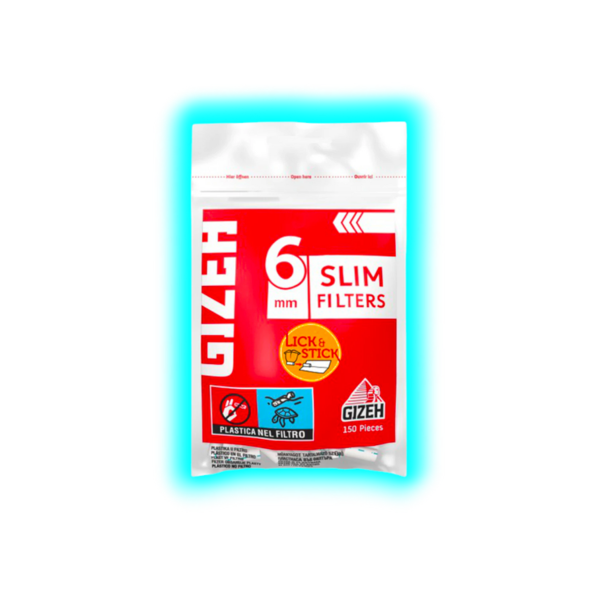 GIZEH Slim Filter 6mm 150pcs