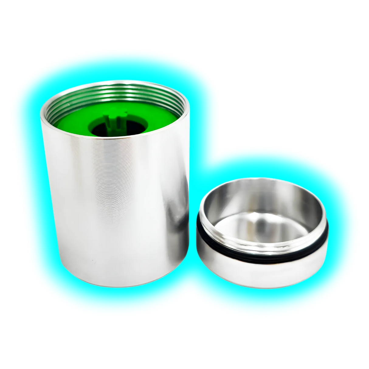 Glass Tip Bathcontainer Silver