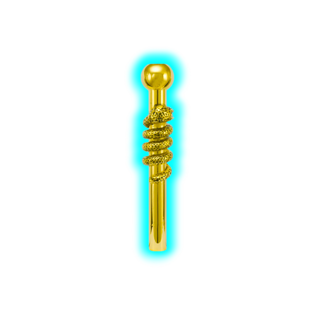 Gold Metal Sniffer Curled Snake 6cm
