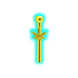 Gold Metal Sniffer Leaf 6cm