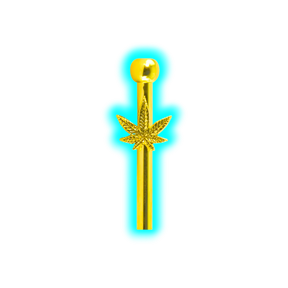 Gold Metal Sniffer Leaf 6cm
