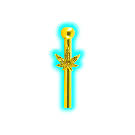 Gold Metal Sniffer Leaf 6cm