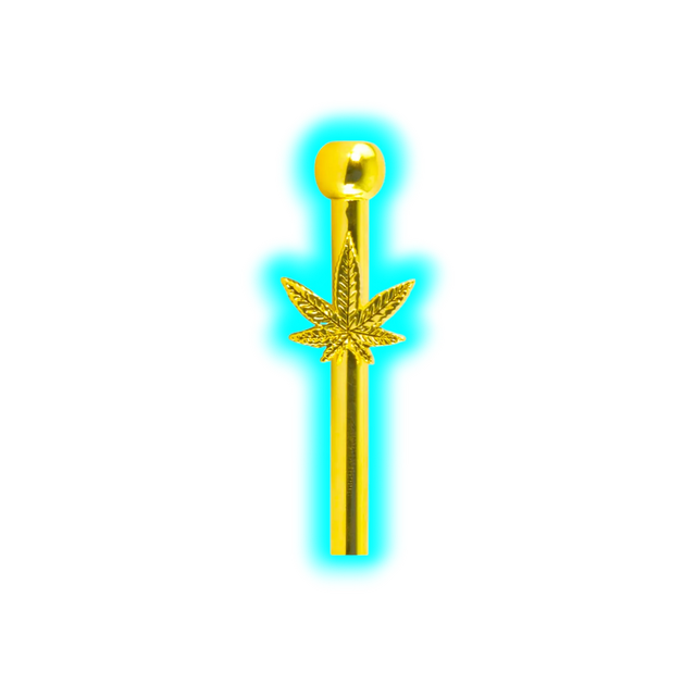 Gold Metal Sniffer Leaf 6cm