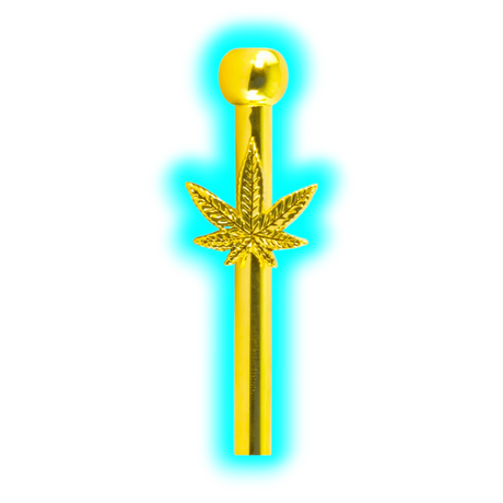 Gold Metal Sniffer Leaf 6cm