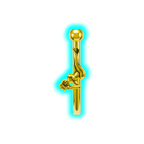 Gold Metal Sniffer Pole Dancer Girl 6cm