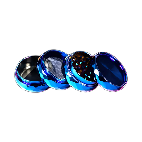 Grinder Crystal Blue Zinc 4er in der Frontansicht