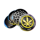 Grinder Leaf black/gold 4 Part 50mm in der Frontansicht