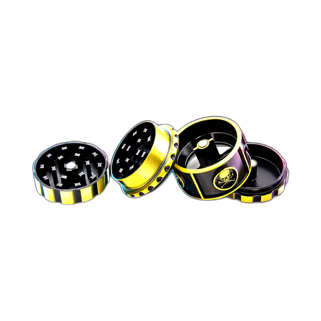 Grinder Leaf black/gold 4 Part 50mm von der Seite gesehen (Seitenansicht)