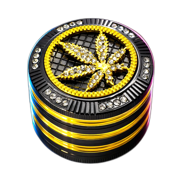 Grinder Leaf black/gold 4 Part 50mm