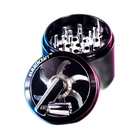 HAMMERCRAFT Topwinding Grinder L Black 4parts 63mm in der Frontansicht