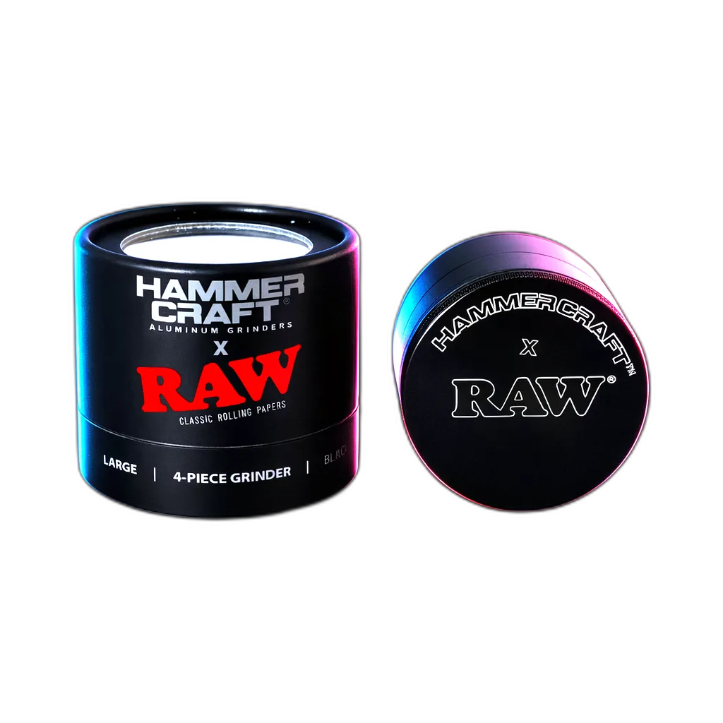 HAMMERCRAFT X RAW Aluminium Grinder L Black 4parts 63mm