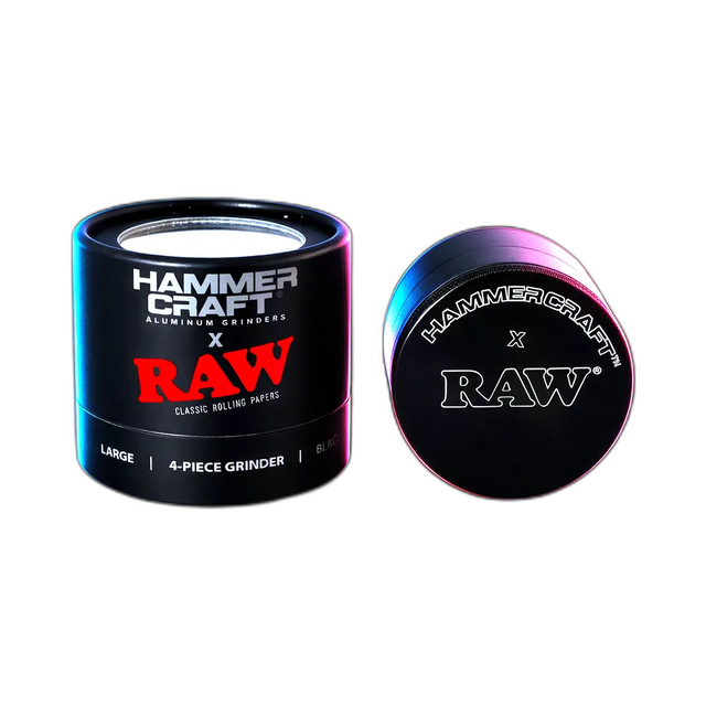 HAMMERCRAFT X RAW Aluminium Grinder L Black 4parts 63mm