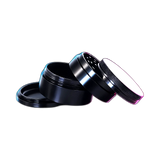 HAMMERCRAFT X RAW Aluminium Grinder M Black 4parts 55mm in der Frontansicht