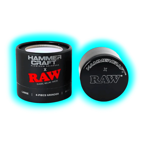 HAMMERCRAFT X RAW Aluminium Grinder M Black 4parts 55mm