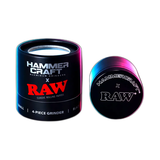 HAMMERCRAFT X RAW Aluminium Grinder S Black 4parts 50mm