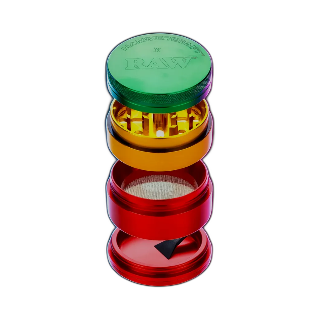 HAMMERCRAFT X RAW Aluminium Grinder S Rasta 4parts 50mm