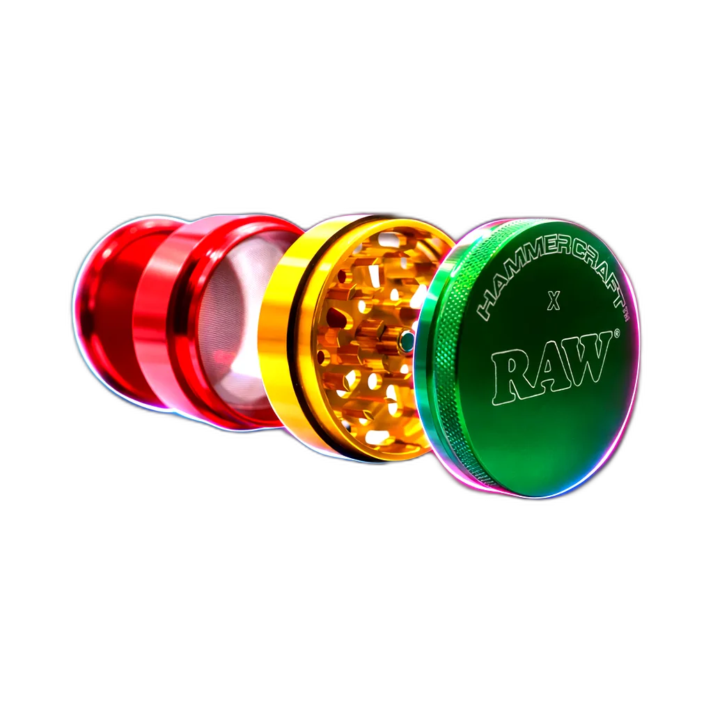 HAMMERCRAFT X RAW Aluminium Grinder S Rasta 4parts 50mm